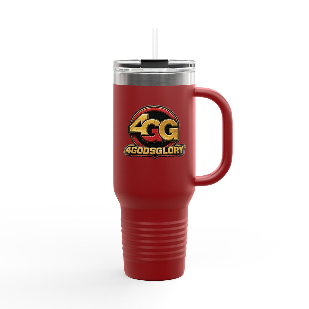 4GodsGlory 40oz Insulated Travel Mug – Double-Wall Stainless Tumbler with Straw
