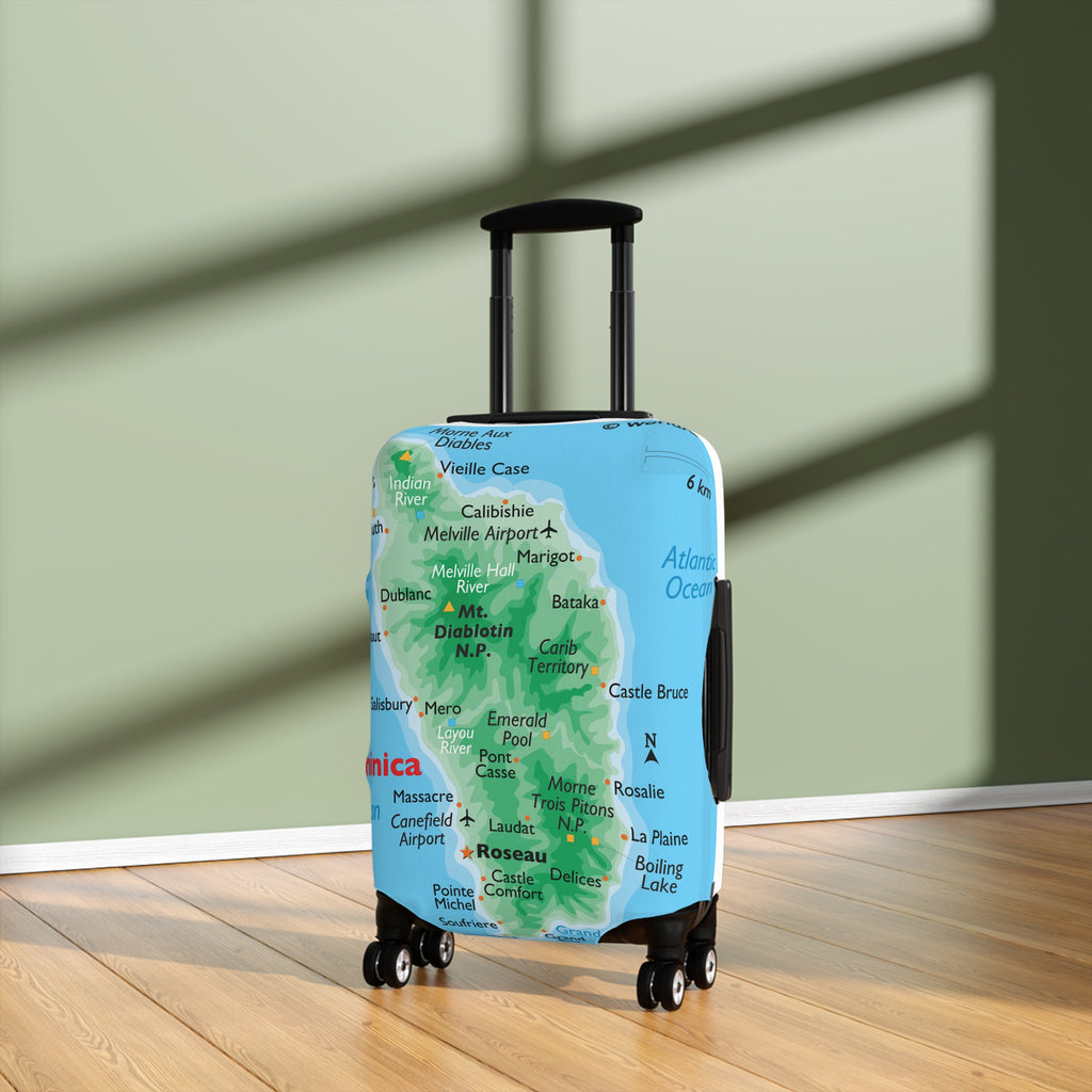 Dominica Map & 4GG Christian Luggage Cover – Bible Verse Travel Protector