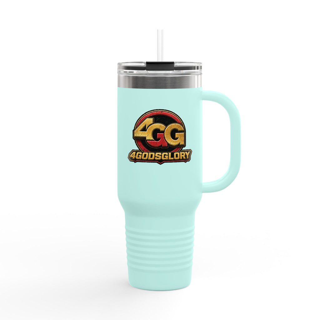 4GodsGlory 40oz Insulated Travel Mug – Double-Wall Stainless Tumbler with Straw