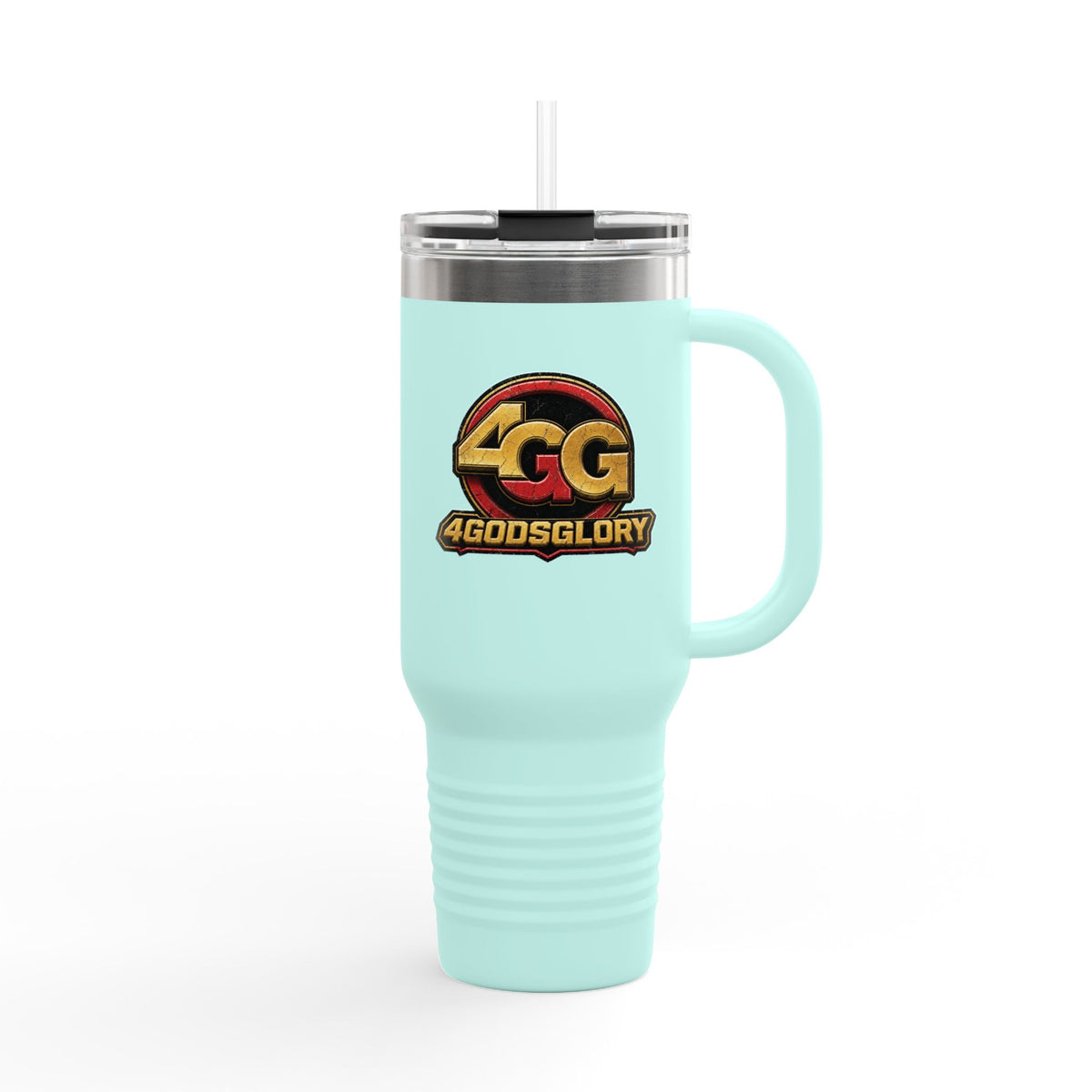 4GodsGlory 40oz Insulated Travel Mug – Double-Wall Stainless Tumbler with Straw