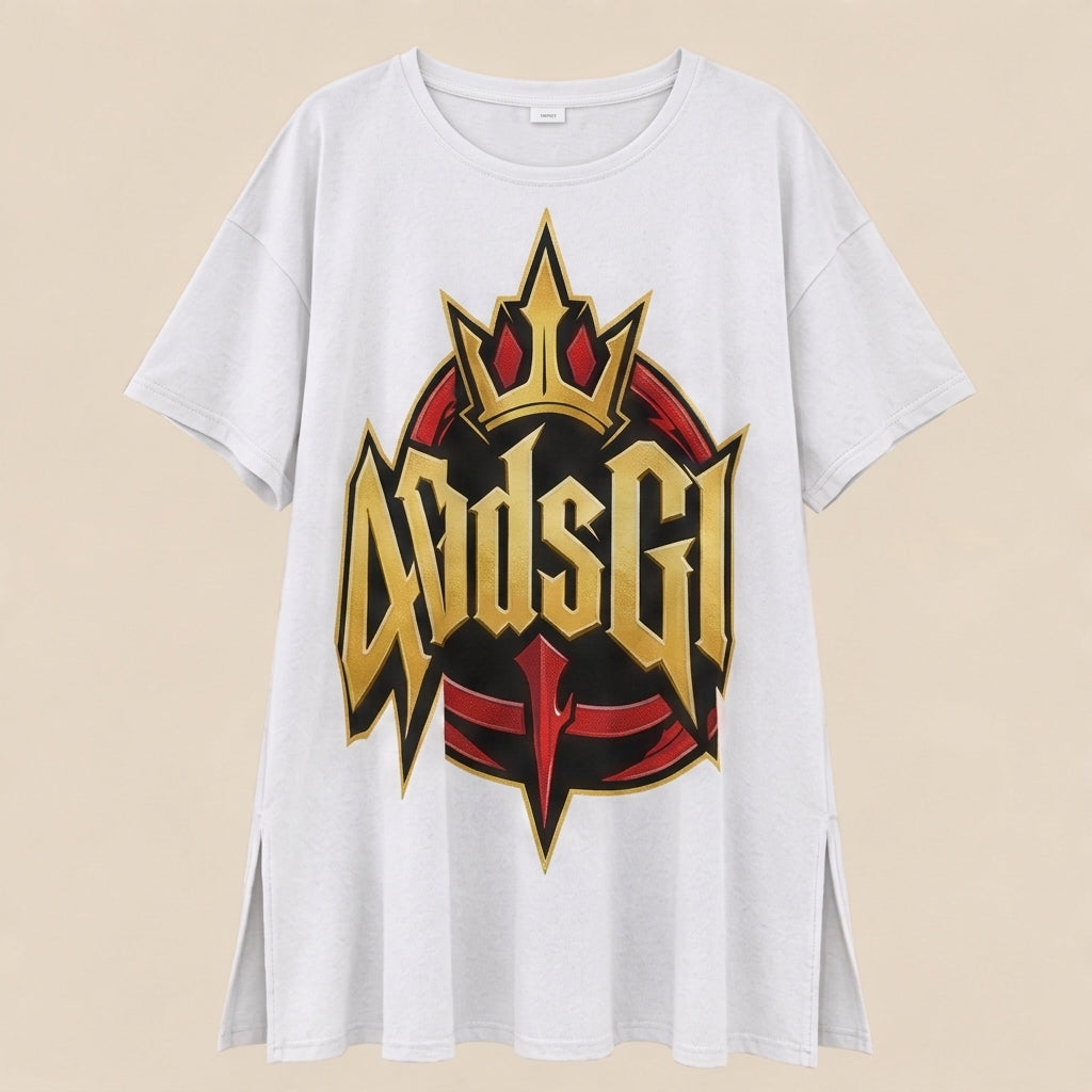 Women's Drop-Shoulder T-Shirt with Side Split and Shorts