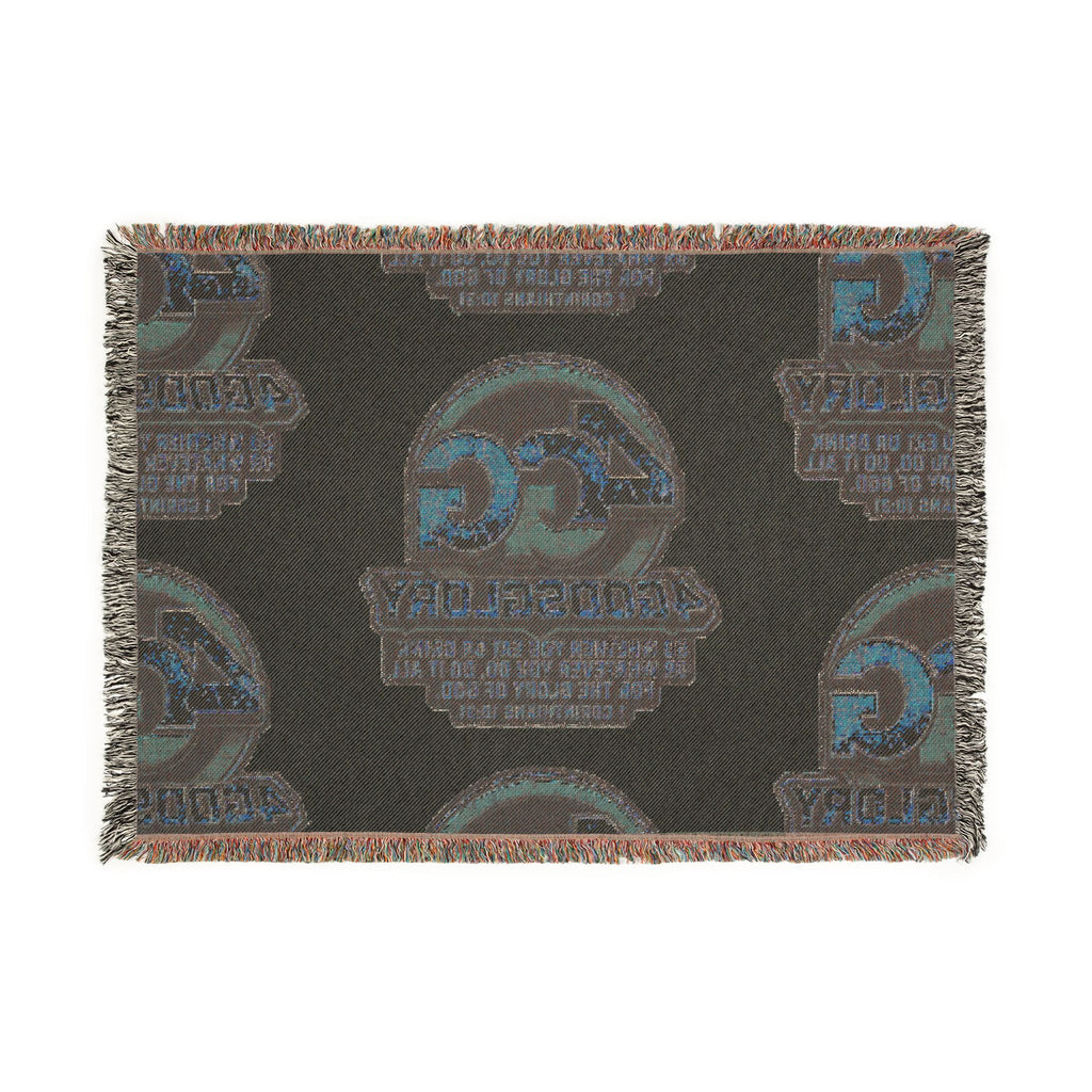 4G 4GodsGlory Woven Throw Blanket — Logo Pattern Cozy Decorative Throw