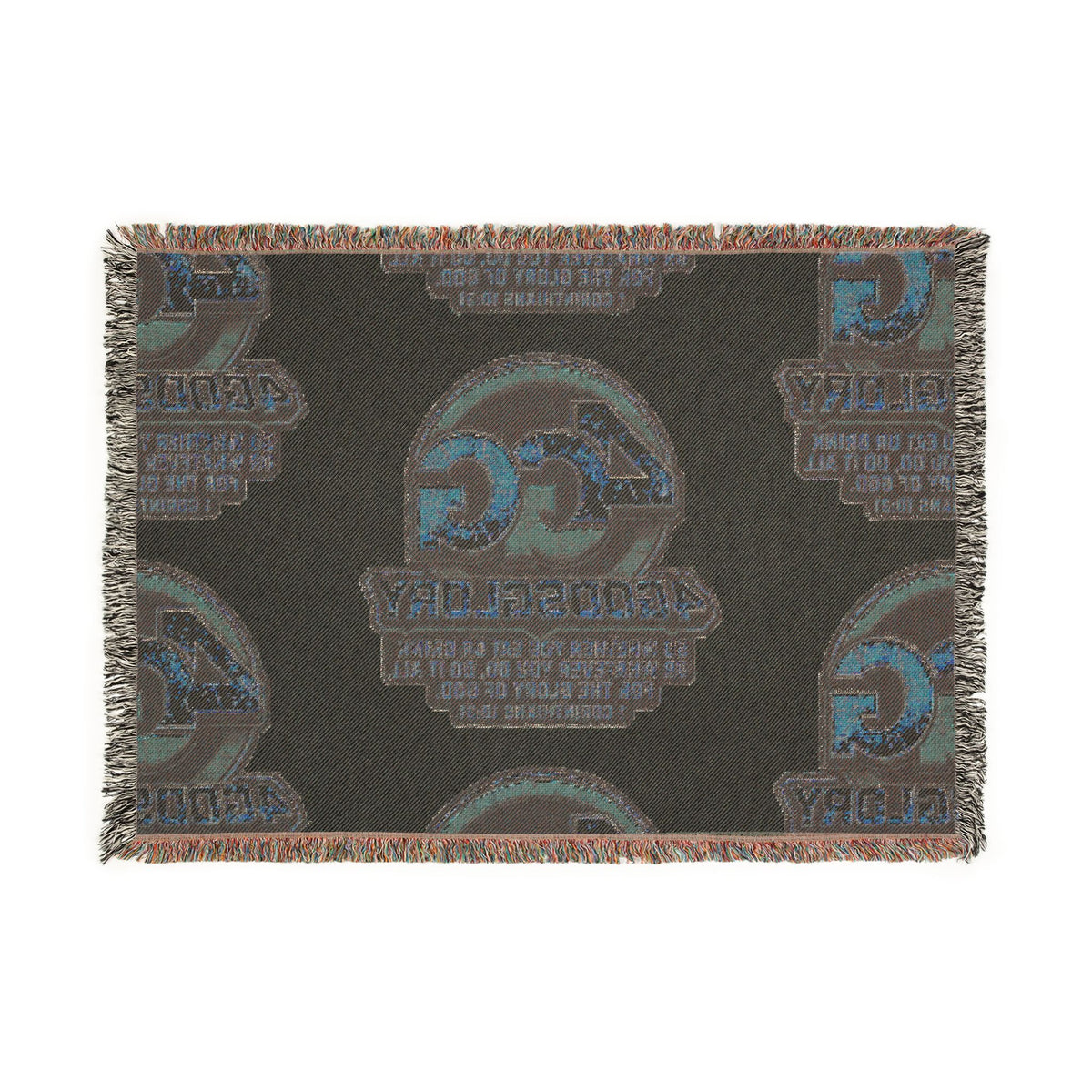 4G 4GodsGlory Woven Throw Blanket — Logo Pattern Cozy Decorative Throw