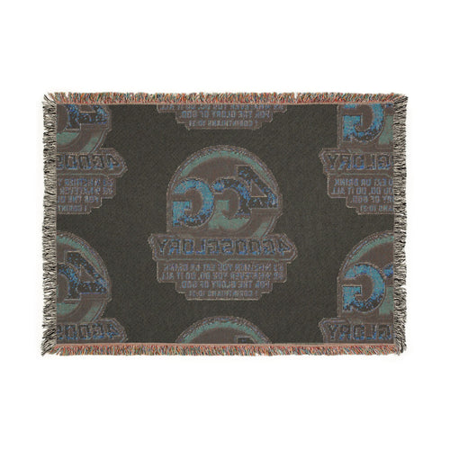 4G 4GodsGlory Woven Throw Blanket — Logo Pattern Cozy Decorative Throw