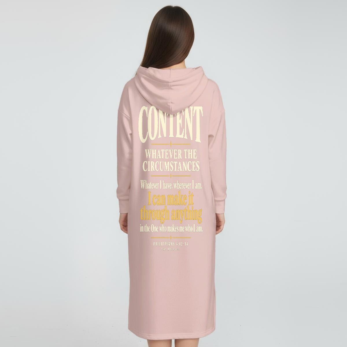 Women's Fleece-Lined Hoodie Dress With Side slits|DTF