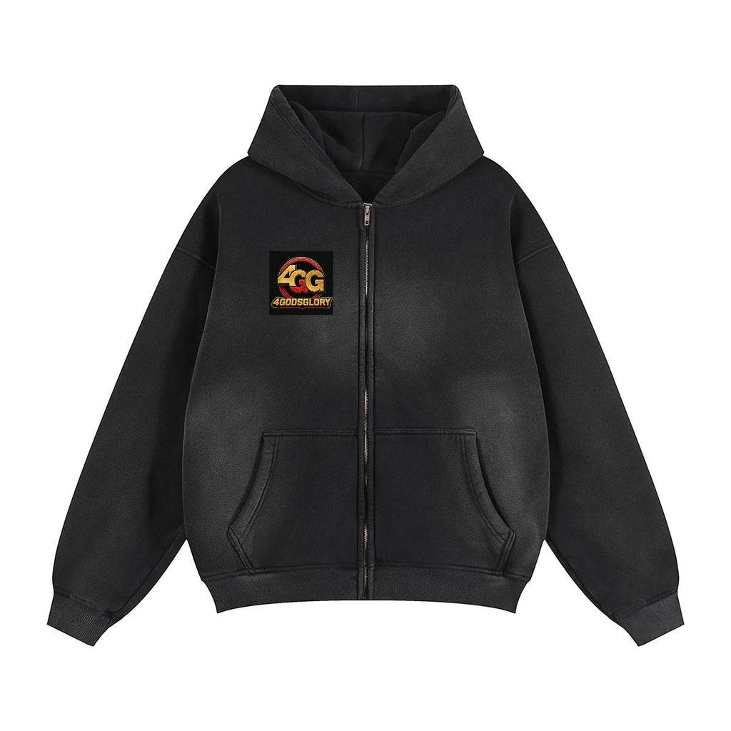 Fleece Lined Gradient Washed Zip Hoodie|355GSM DTG