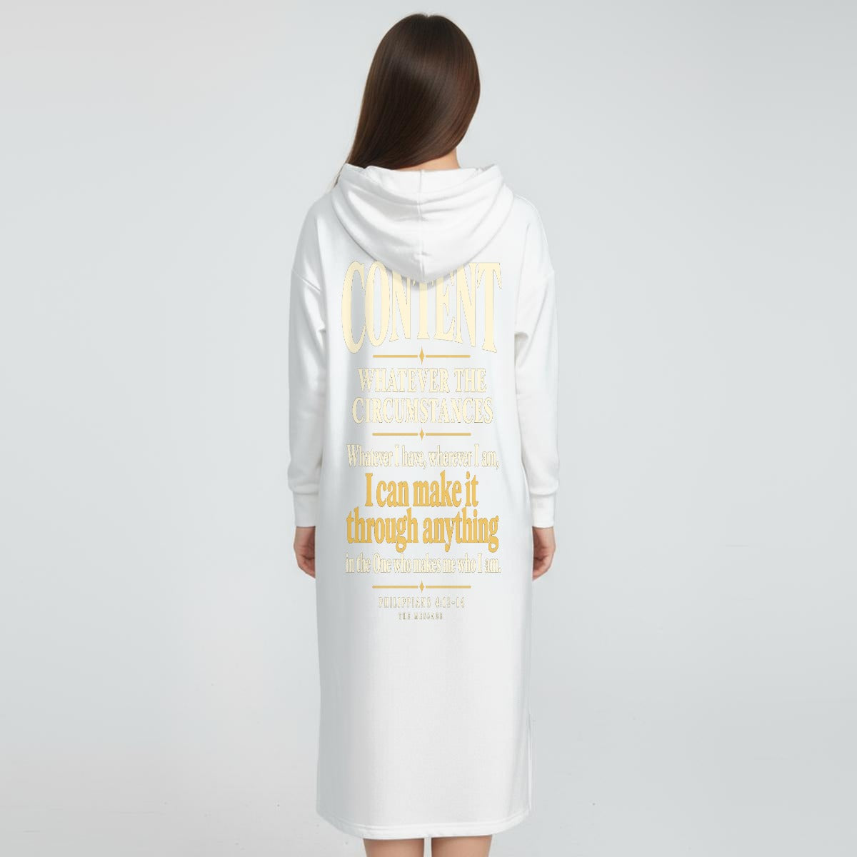 Women's Fleece-Lined Hoodie Dress With Side slits|DTF