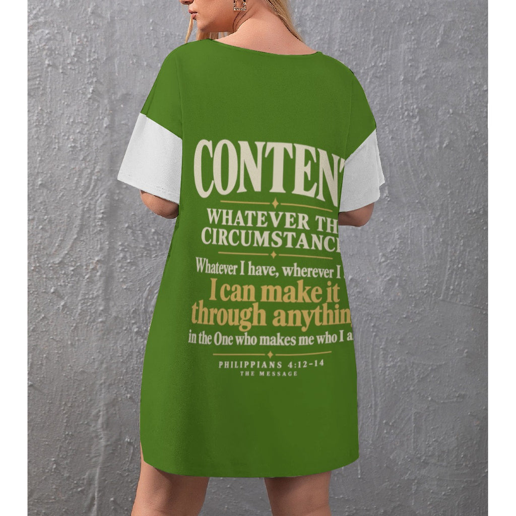 Women's Drop-Shoulder T-Shirt with Side Split and Shorts