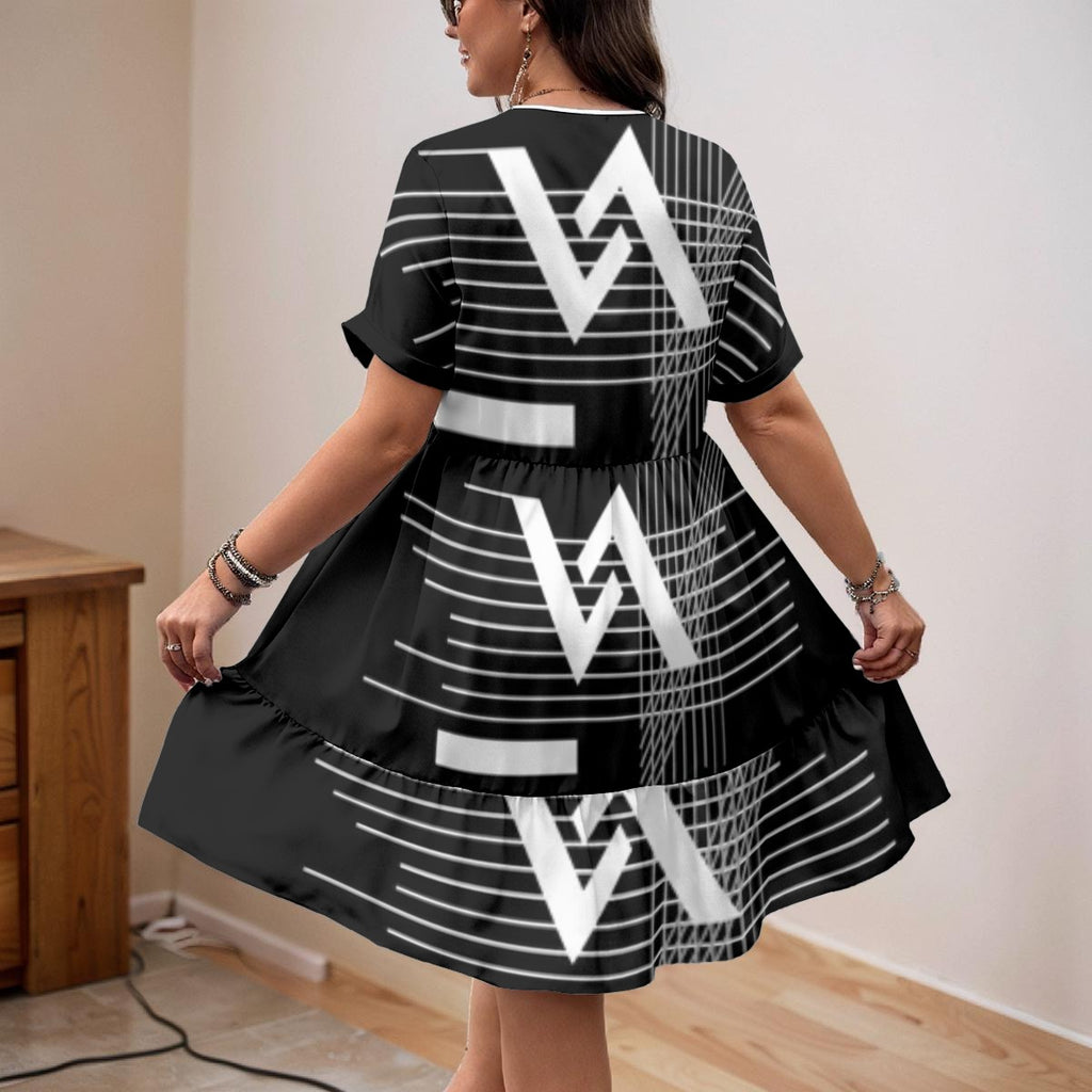 Women’s Floral V-Neck Short Sleeve Dress