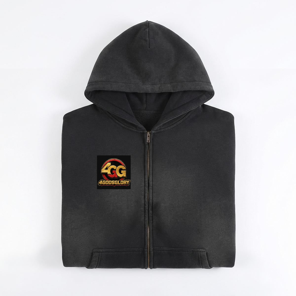 Fleece Lined Gradient Washed Zip Hoodie|355GSM DTG