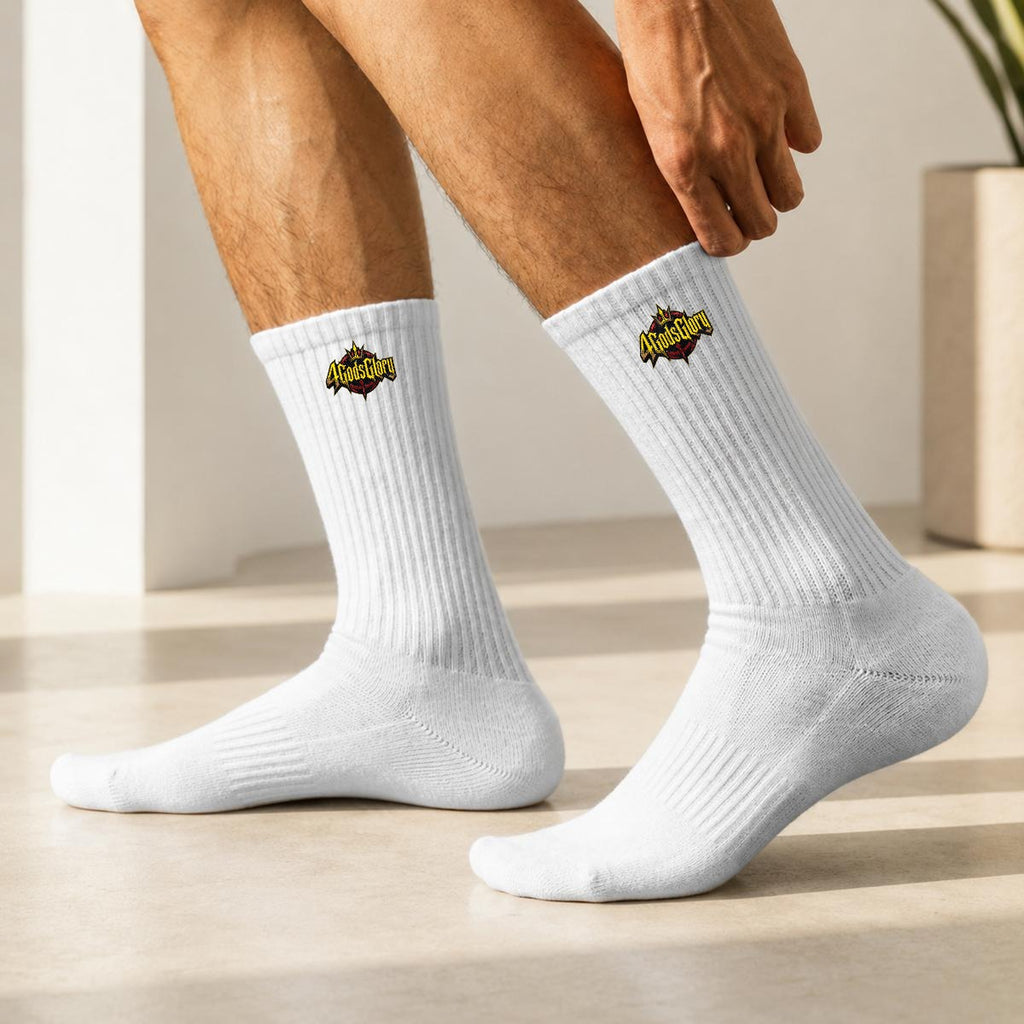 Embroidery Sports Cotton Crew Socks|Cotton