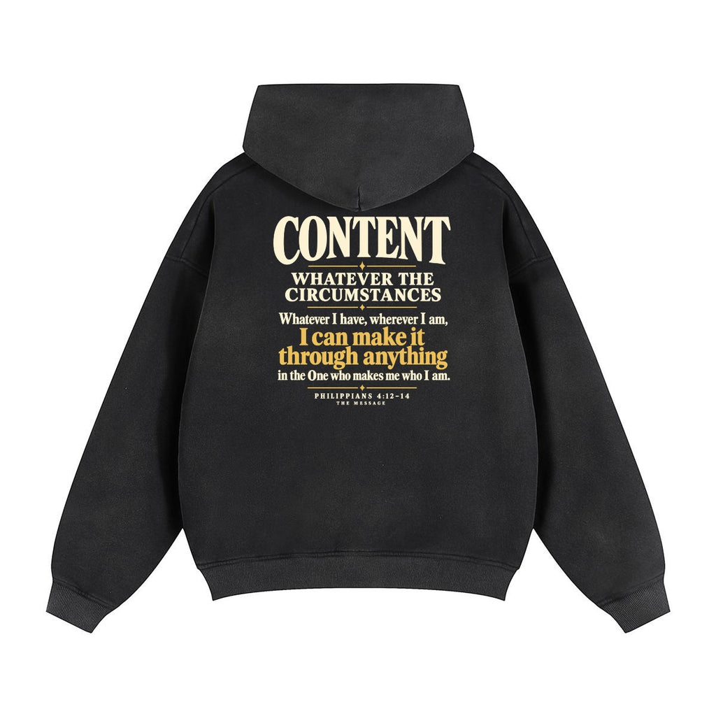 Fleece Lined Gradient Washed Zip Hoodie