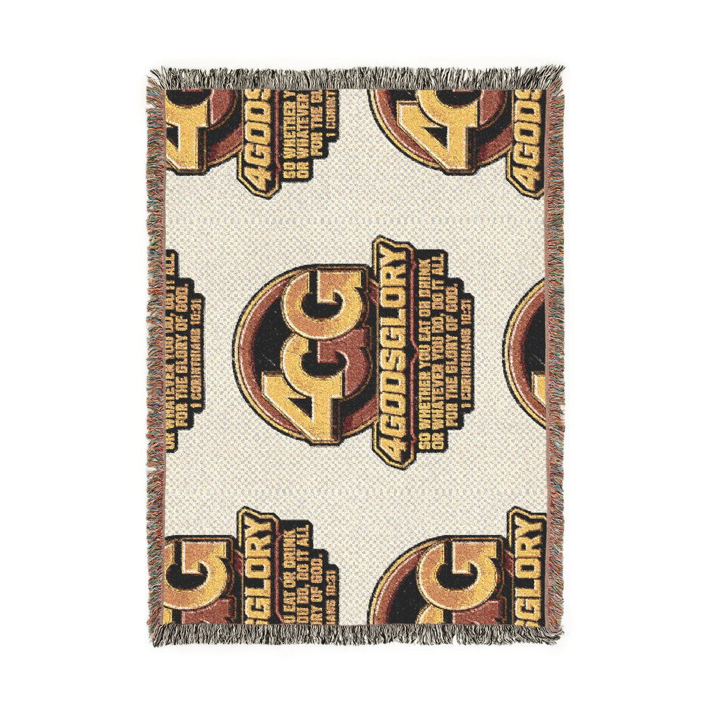 4G 4GodsGlory Woven Throw Blanket — Logo Pattern Cozy Decorative Throw