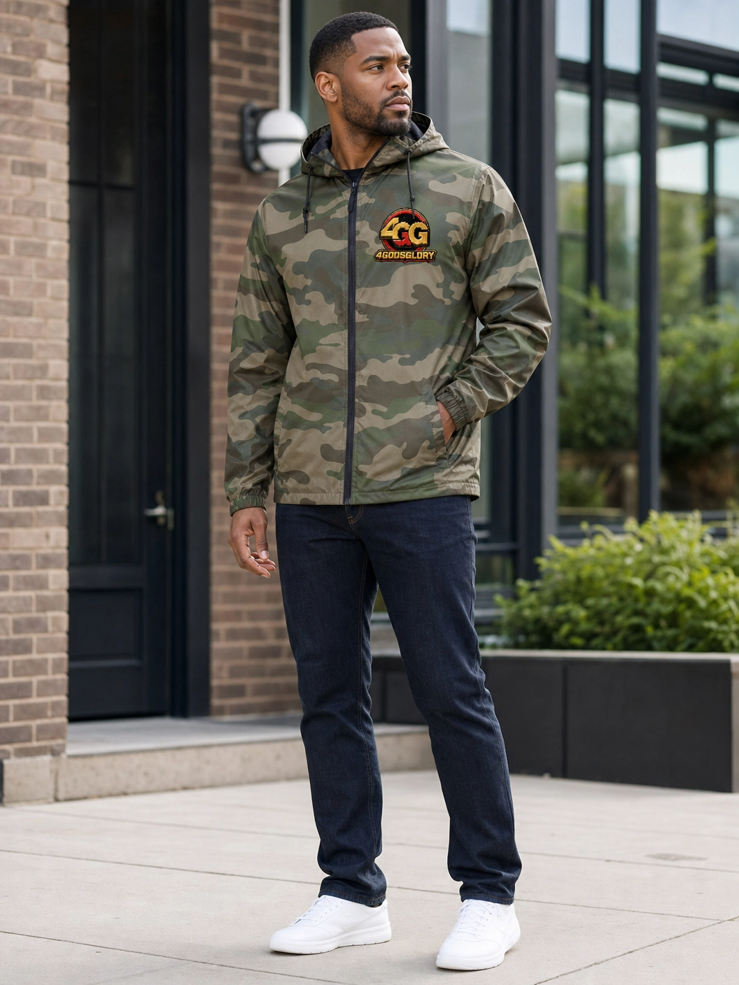 Water-Resistant Lightweight Zip-Up with Hood | Faith-Inspired Streetwear | Unisex