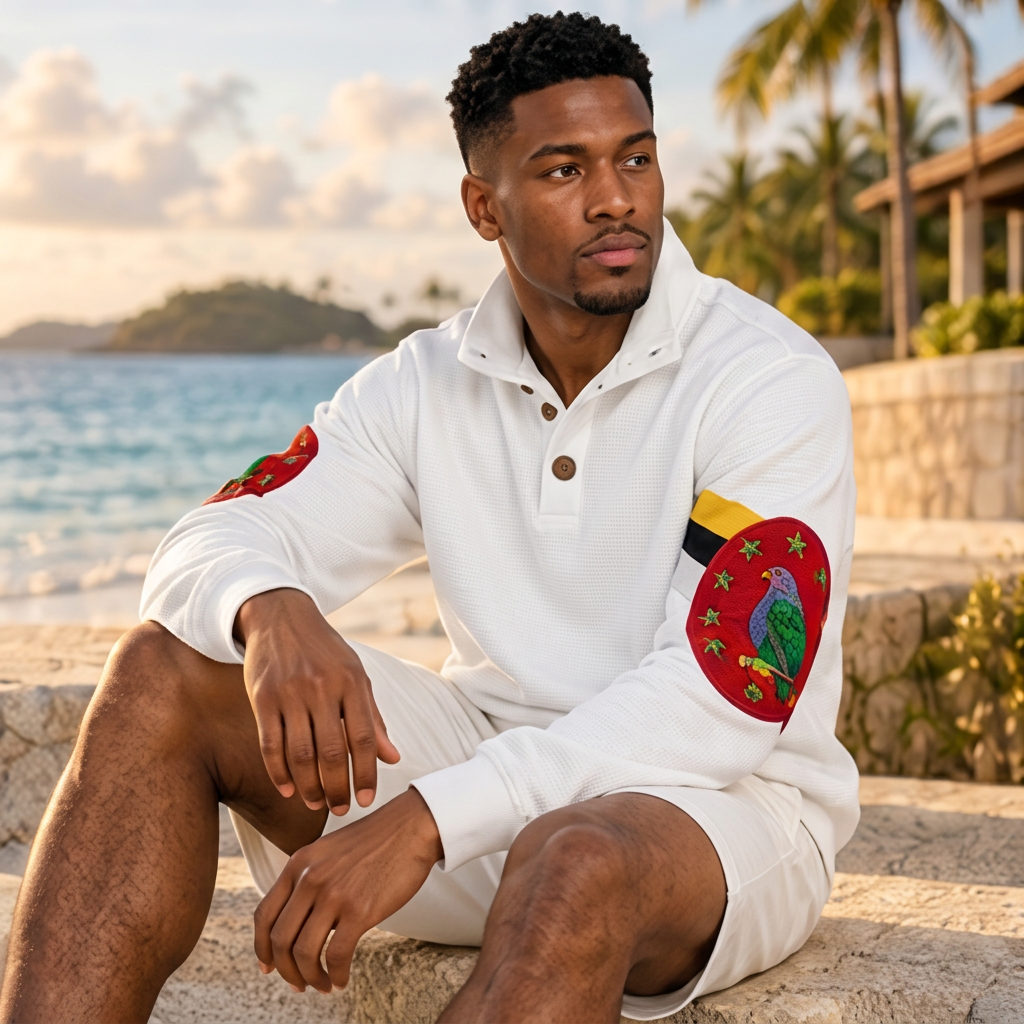 Men’s Casual Pullover Shirt With Half Zipper