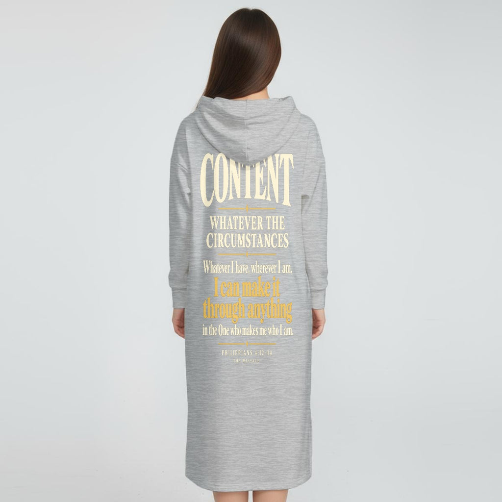 Women's Fleece-Lined Hoodie Dress With Side slits|DTF
