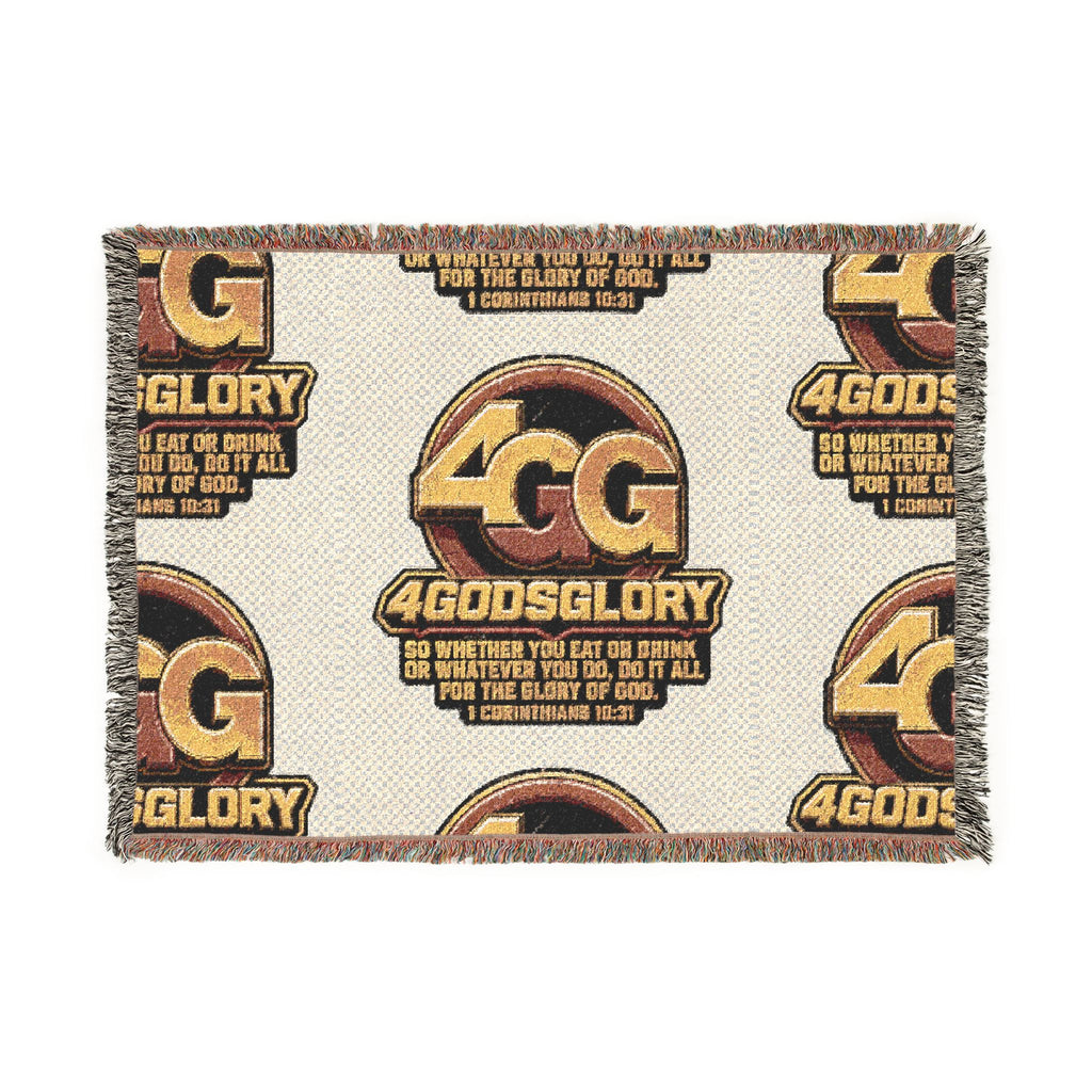 4G 4GodsGlory Woven Throw Blanket — Logo Pattern Cozy Decorative Throw