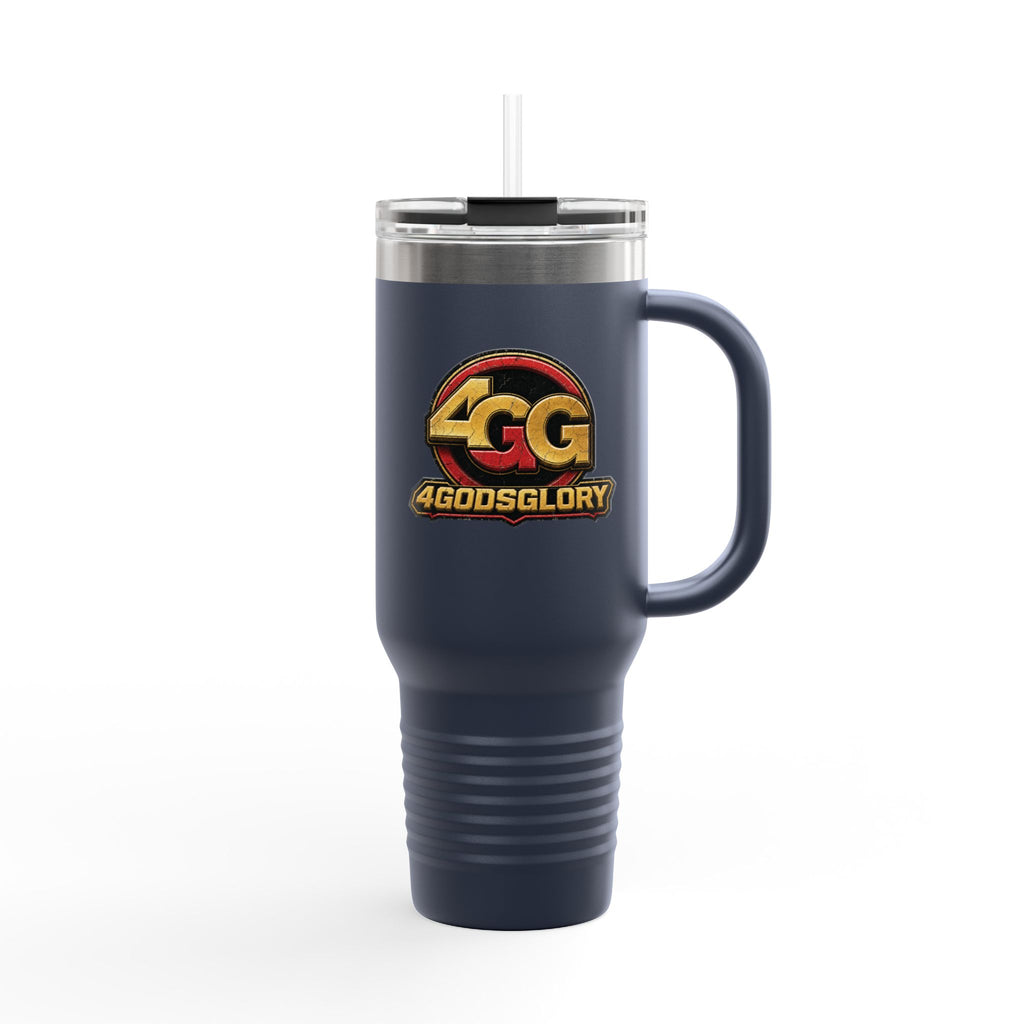 4GodsGlory 40oz Insulated Travel Mug – Double-Wall Stainless Tumbler with Straw