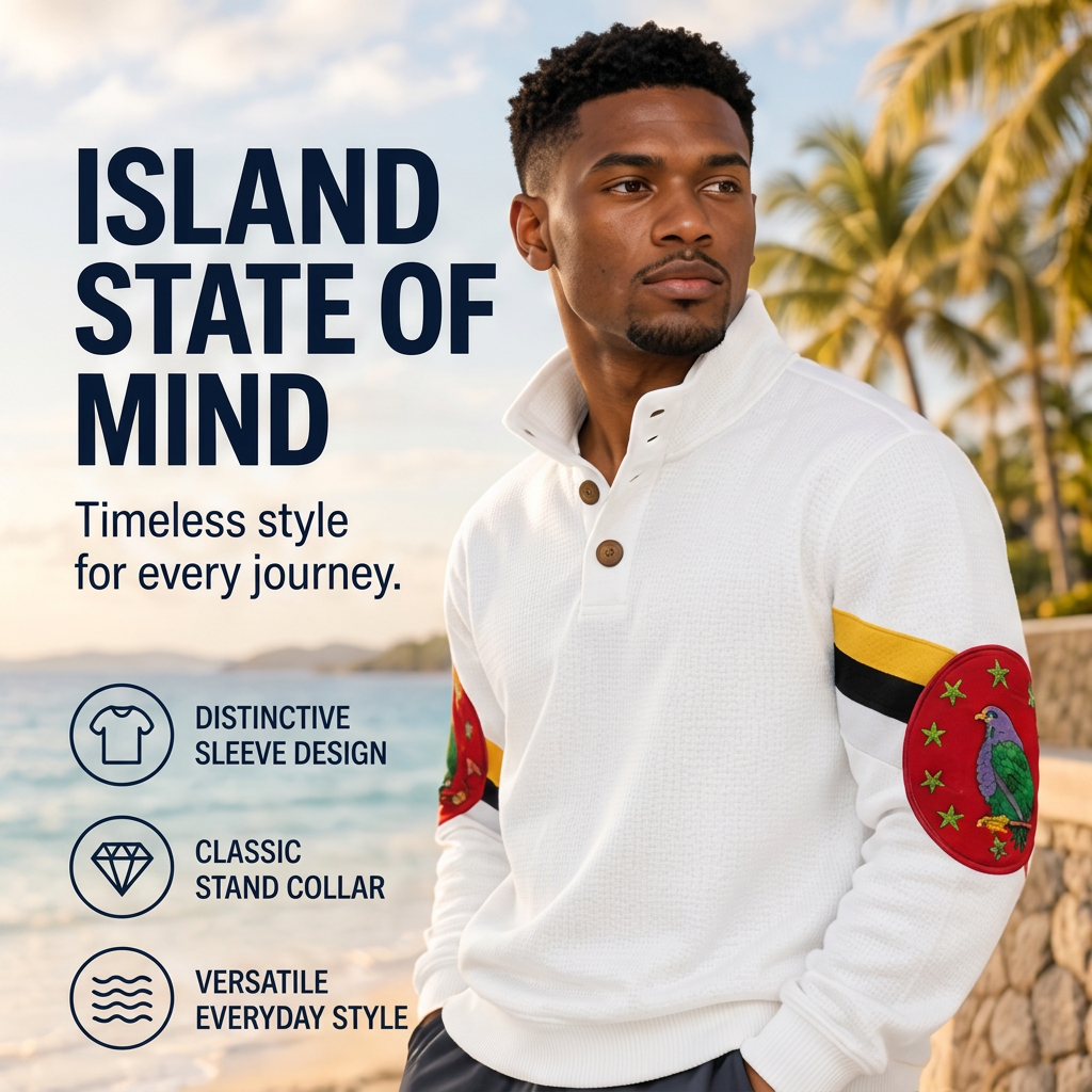 Men’s Casual Pullover Shirt With Half Zipper