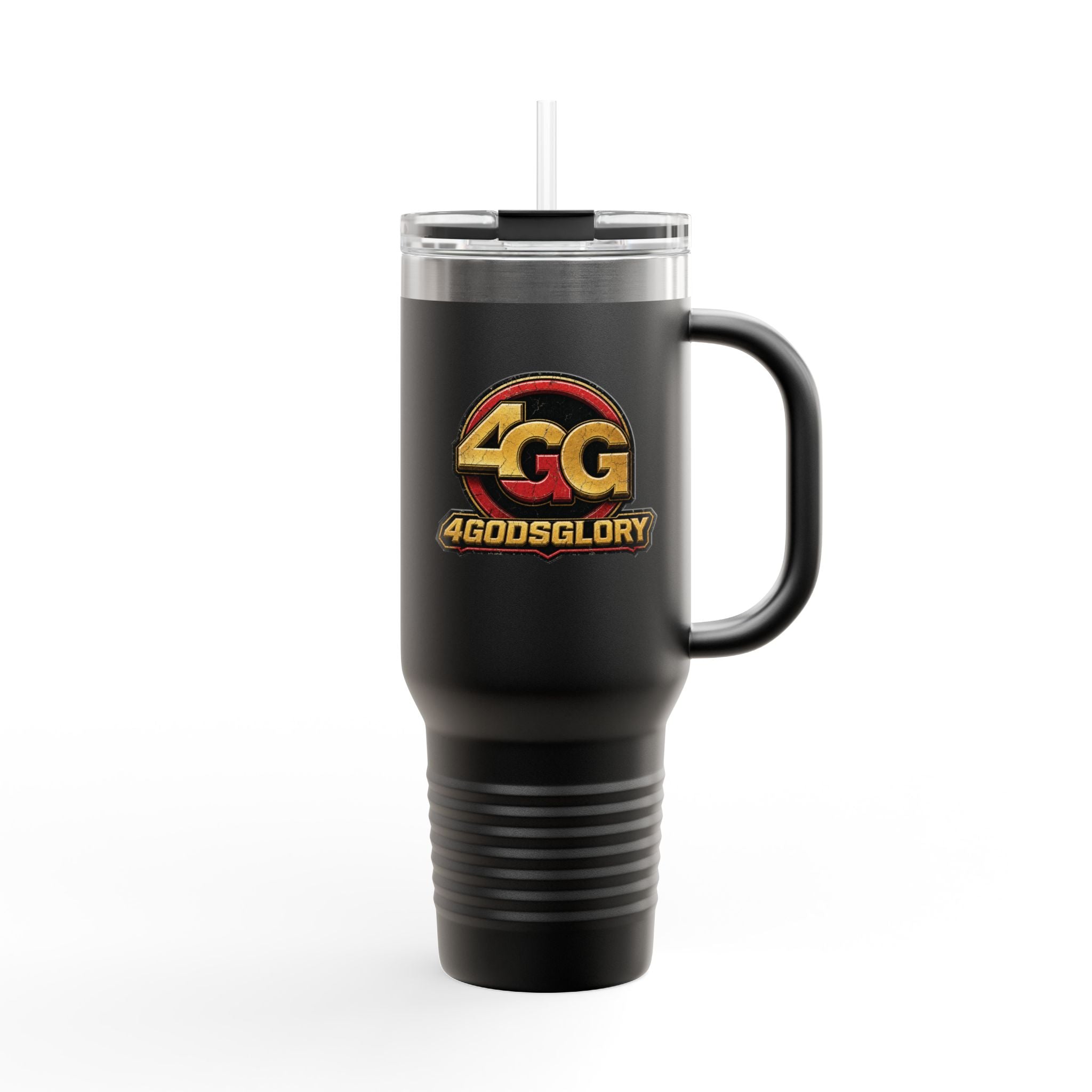 4GodsGlory 40oz Insulated Travel Mug – Double-Wall Stainless Tumbler with Straw