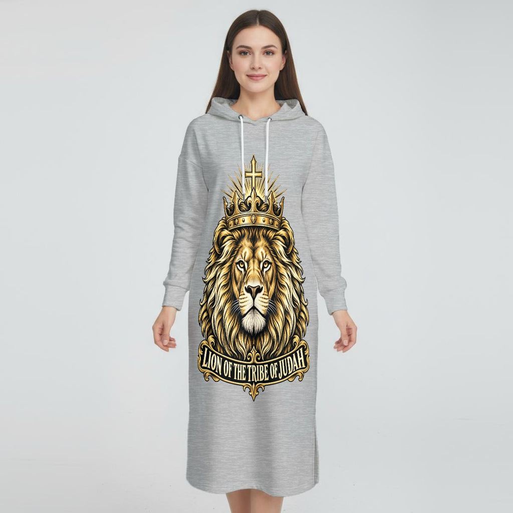 Women's Fleece-Lined Hoodie Dress With Side slits|DTF