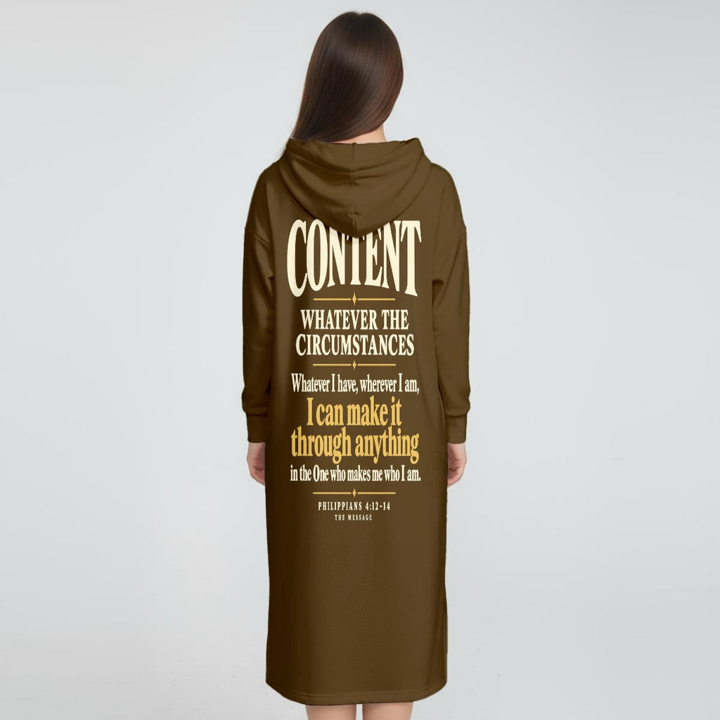 Women's Fleece-Lined Hoodie Dress With Side slits|DTF