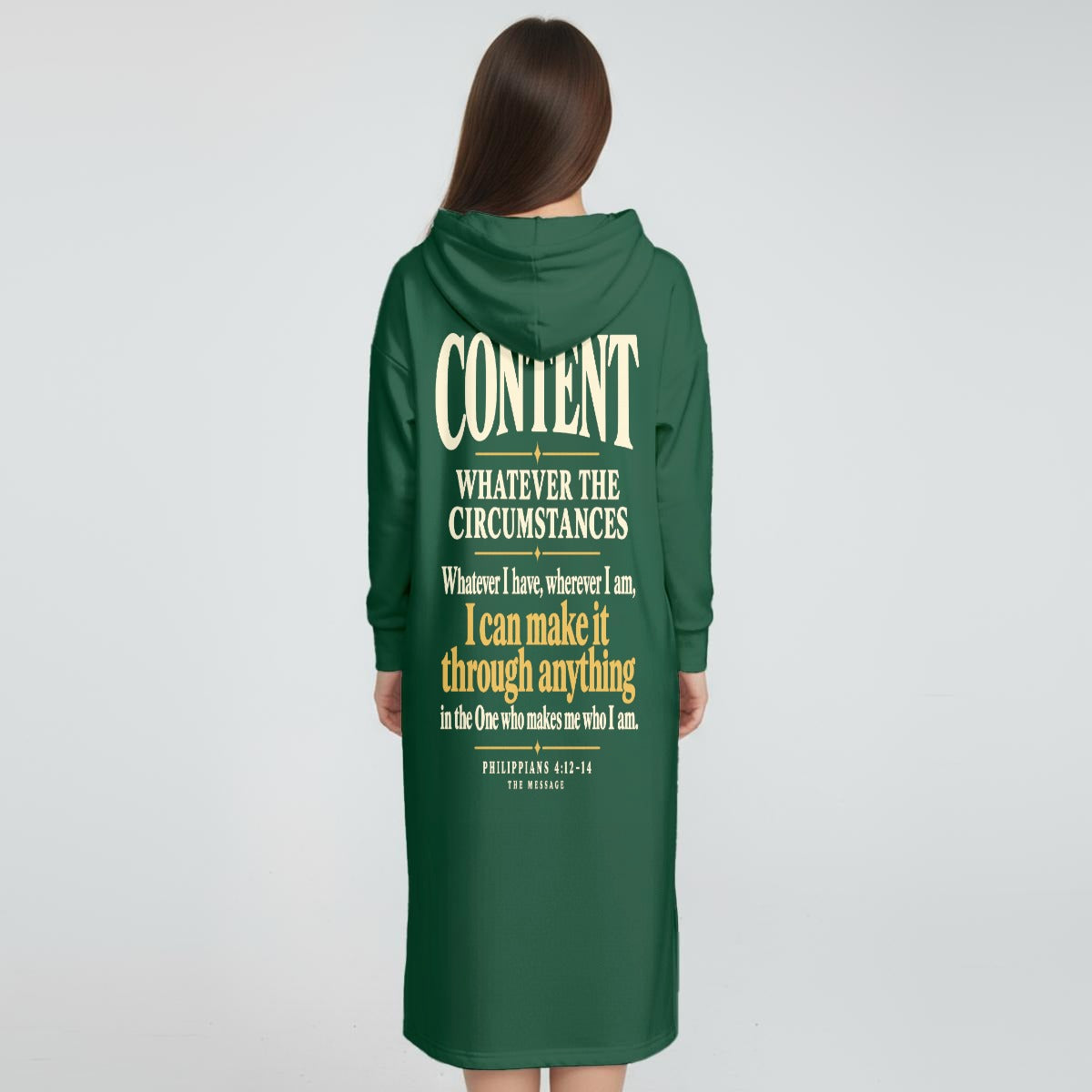Women's Fleece-Lined Hoodie Dress With Side slits|DTF