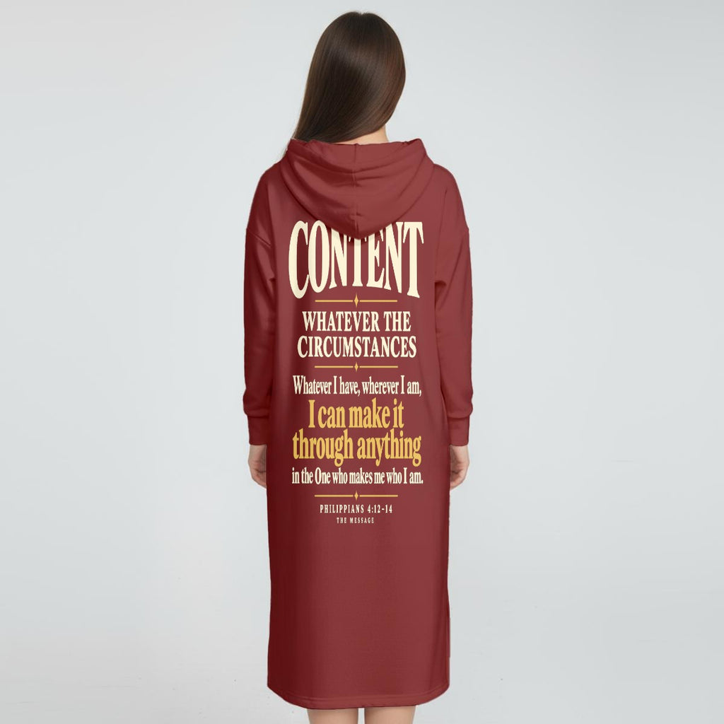 Women's Fleece-Lined Hoodie Dress With Side slits|DTF