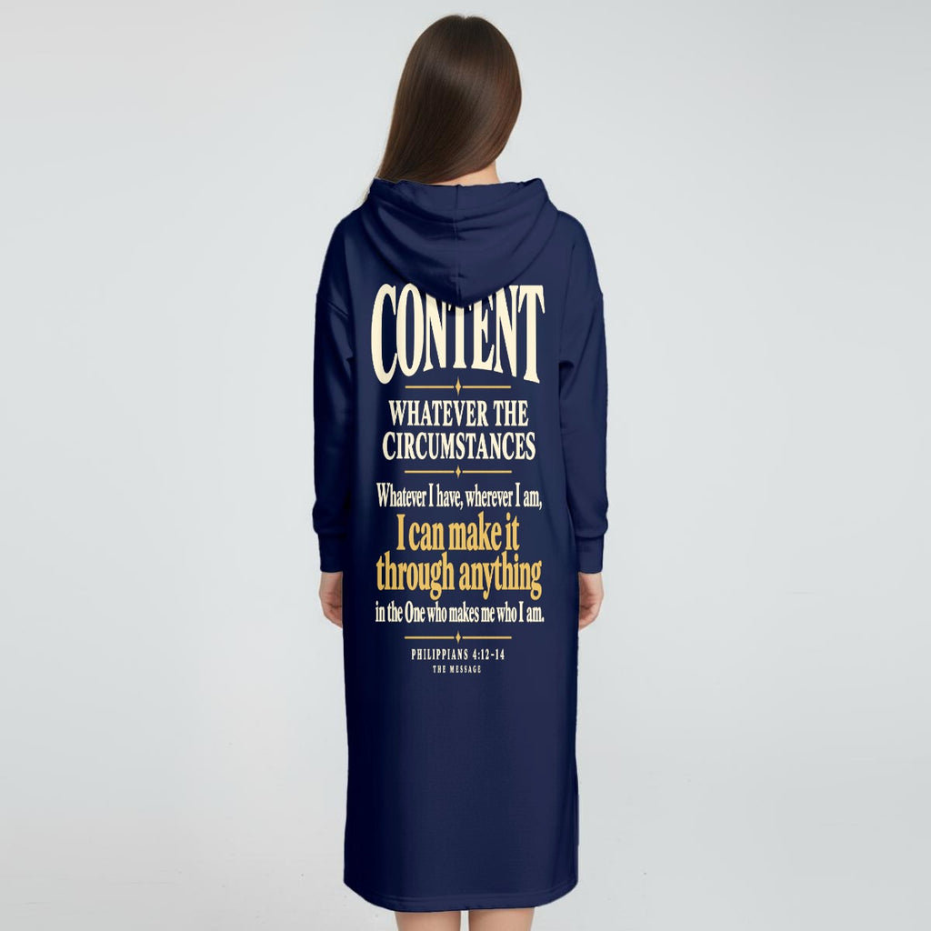 Women's Fleece-Lined Hoodie Dress With Side slits|DTF