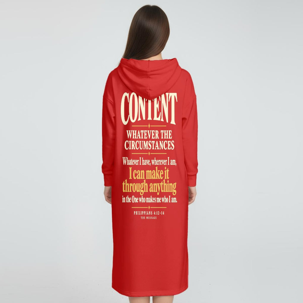 Women's Fleece-Lined Hoodie Dress With Side slits|DTF