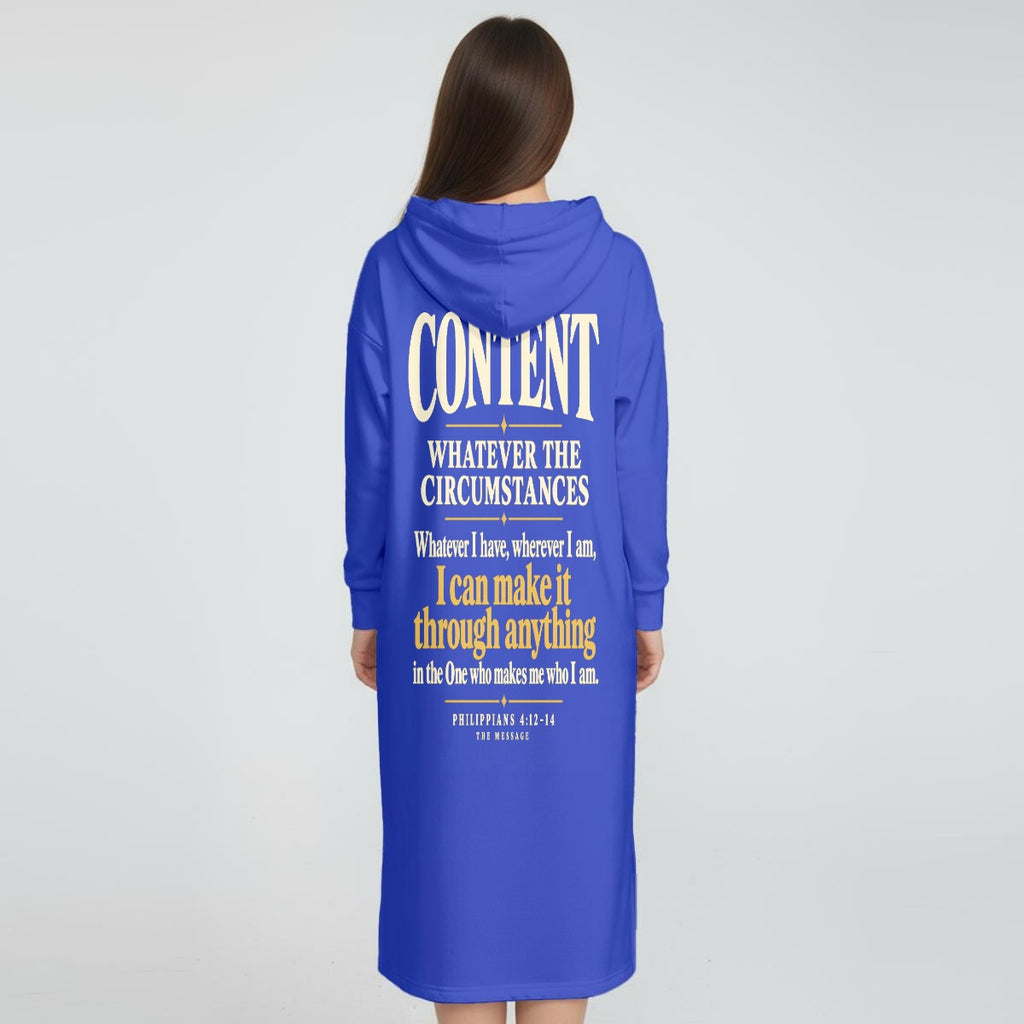 Women's Fleece-Lined Hoodie Dress With Side slits|DTF