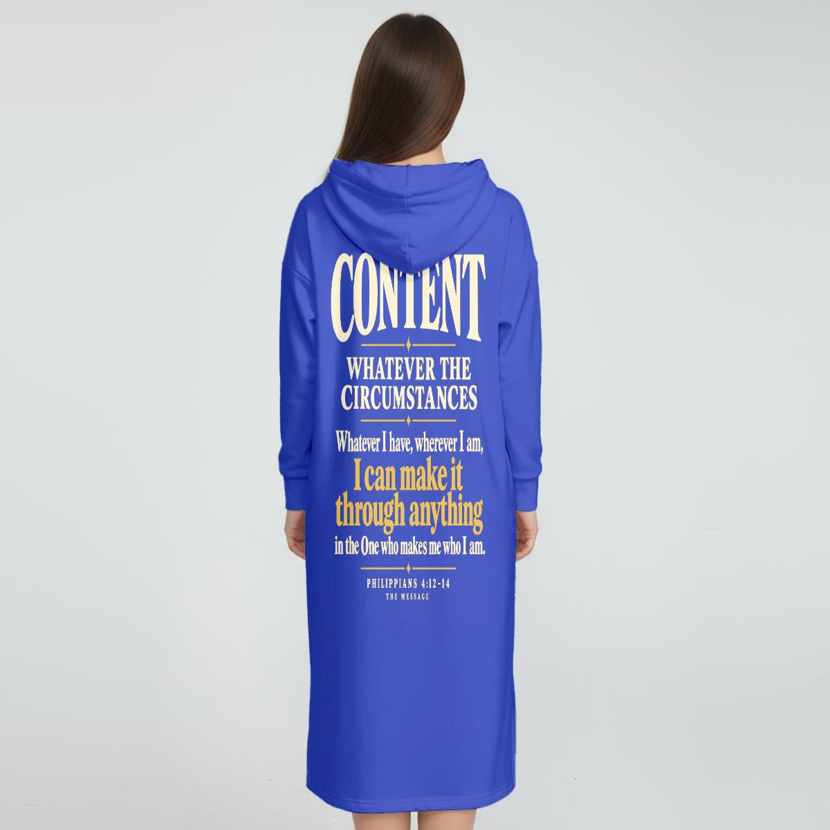 Women's Fleece-Lined Hoodie Dress With Side slits|DTF